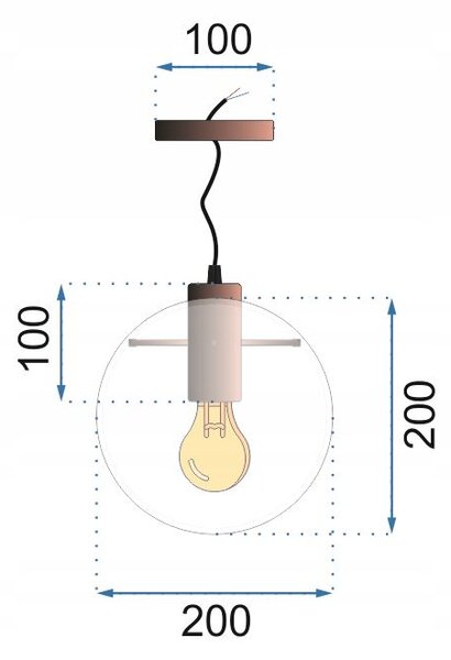 Toolight - Závesné sklenené stropné svietidlo Lassi 20 cm 1xE27, Ružové zlato, OSW-00130