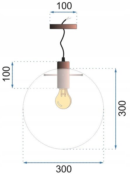 Toolight - Závesné svietidlo Lassi 30cm APP308-1CP, E27, čierna, OSW-00340