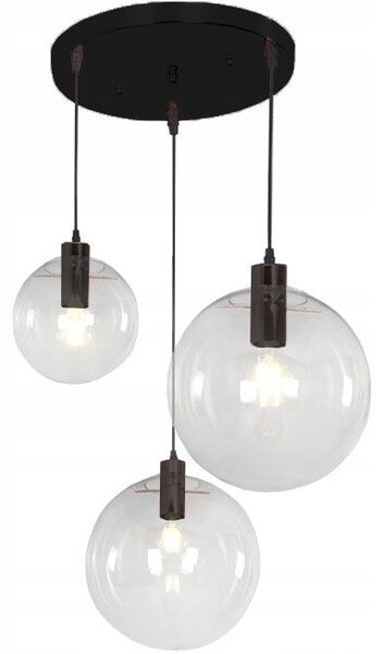 Toolight - Závesné svietidlo Lassi 20+25+30 cm APP309-3C, čierna, OSW-00341