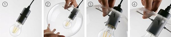 Toolight - Závesné sklenené stropné svietidlo Lassi 20 cm 1xE27, Ružové zlato, OSW-00130