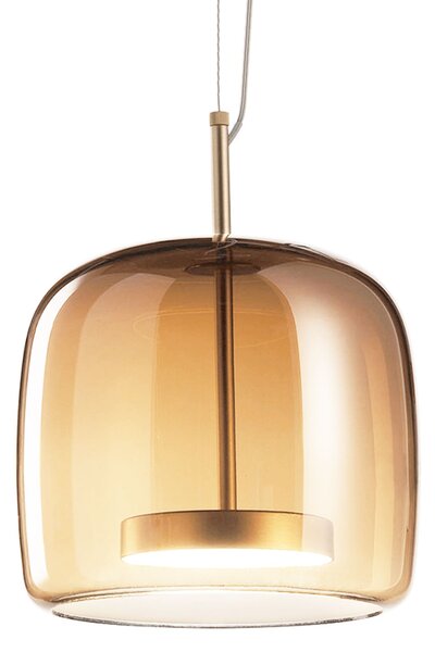 Toolight - LED závesné svietidlo zo skla Amber APP613-1CP, zlatá, OSW-03895