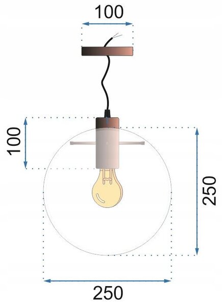 Toolight - Závesné sklenené stropné svietidlo Lassi 25 cm, ružové zlato, OSW-00131