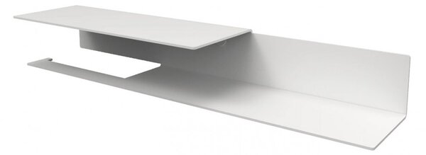 Kovový nástenný držiak na toaletný papier Berno biely L - ľavý variant