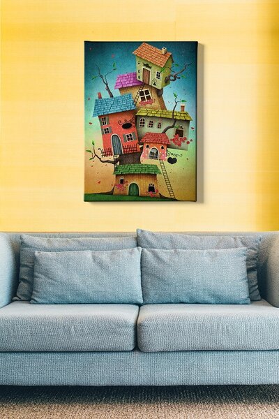 (3684) TREE HOUSES nástenná maľba na plátne