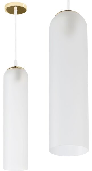 Toolight - Sklenená závesná lampa APP665-1CP, biela-zlatá, OSW-04661