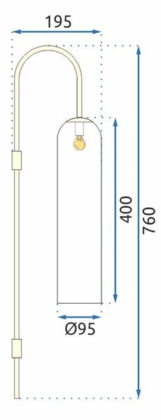 Toolight - Sklenená nástenná lampa APP664-1W, zlatá, OSW-04660