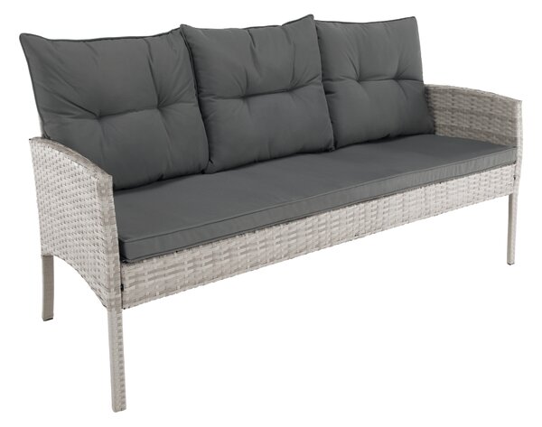 KONDELA Záhradný ratanový set, svetlosivá, LALEN