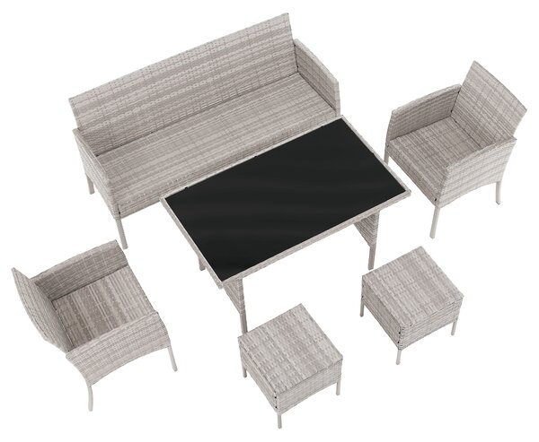 KONDELA Záhradný ratanový set, svetlosivá, LALEN