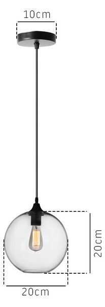 Toolight - Závesné svietidlo E27 60W APP311-1CP, čierna, OSW-00343
