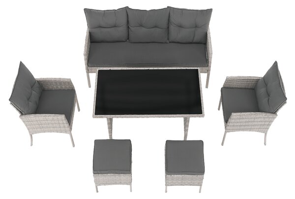 KONDELA Záhradný ratanový set, svetlosivá, LALEN