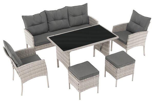 KONDELA Záhradný ratanový set, svetlosivá, LALEN