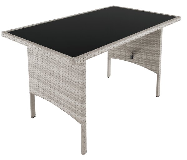 KONDELA Záhradný ratanový set, svetlosivá, LALEN