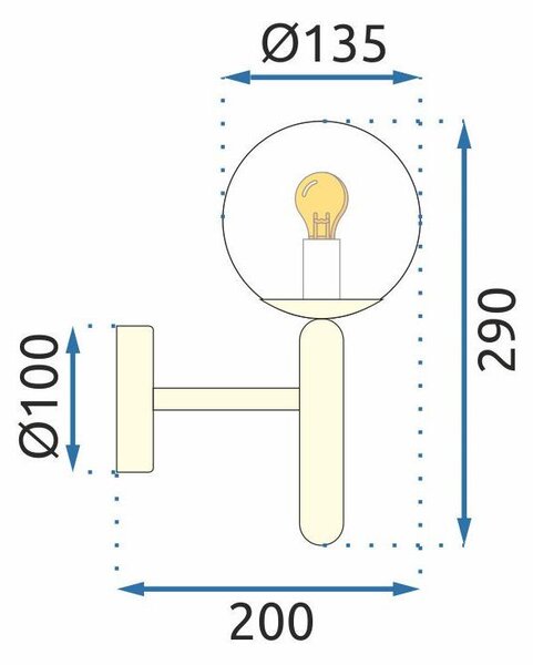 Toolight - Nástenná lampa KINKIET APP894-1W, zlatá, OSW-06889