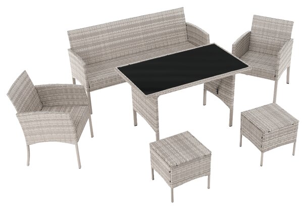 KONDELA Záhradný ratanový set, svetlosivá, LALEN