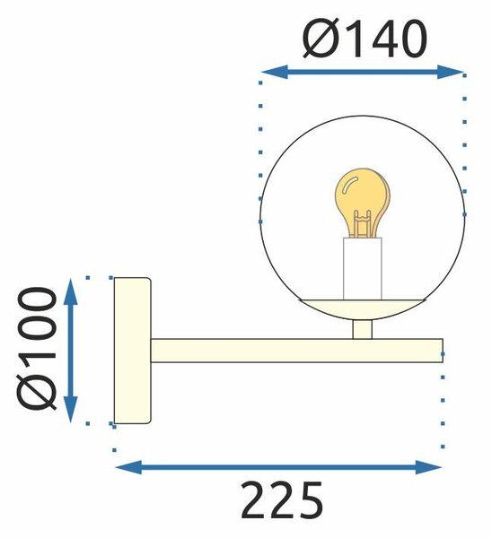 Toolight - nástenné sklenené svietidlo Classic APP684-1W, zlatá, OSW-05639