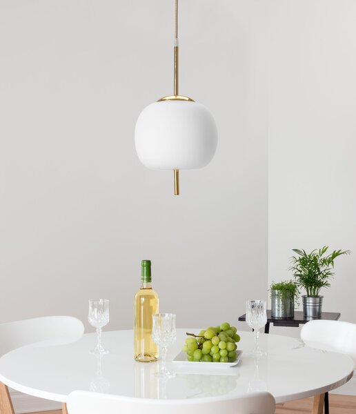 Toolight - sklenená závesná stropná lampa APP669-1CP, zlatá, OSW-00094