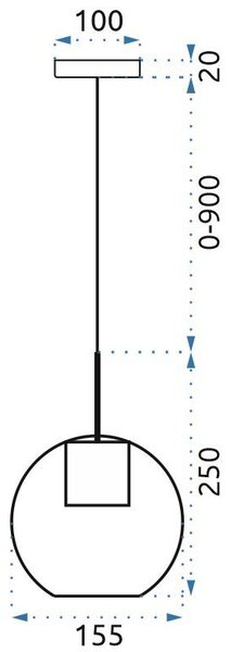 Toolight - sklenené stropné svietidlo E27 60W APP686-1CP, zlatá, OSW-00097