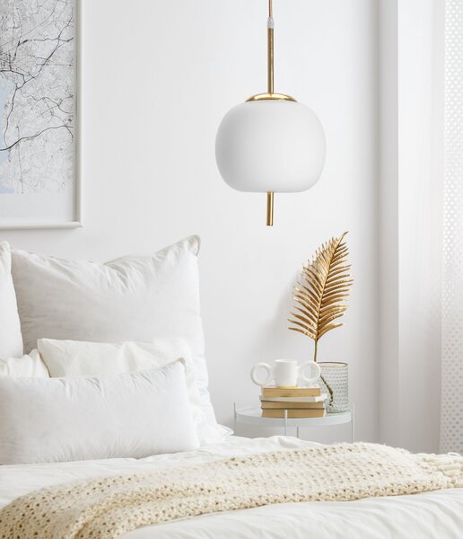 Toolight - sklenená závesná stropná lampa APP669-1CP, zlatá, OSW-00094