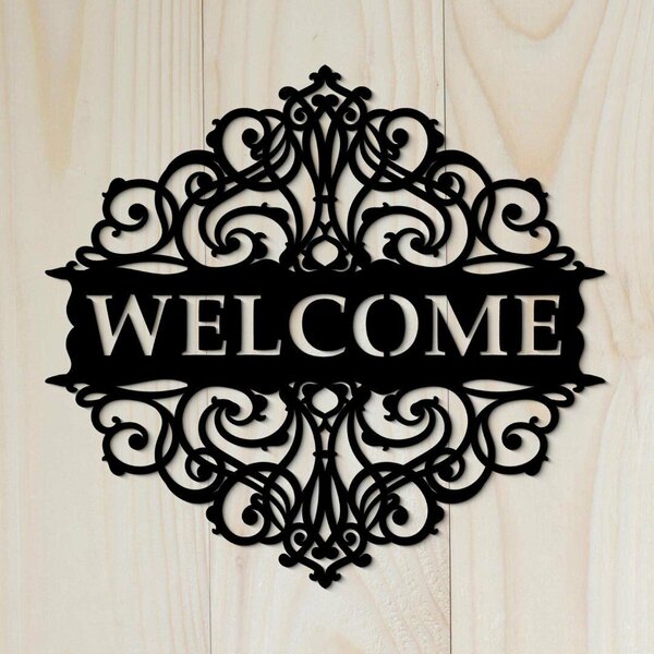 DUBLEZ | Drevená tabuľka na dvere s nápisom Welcome