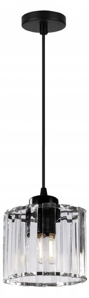 Toolight Toolight, Krištáľová závesná lampa E27 60W APP511-1CP, čierna, OSW-08551