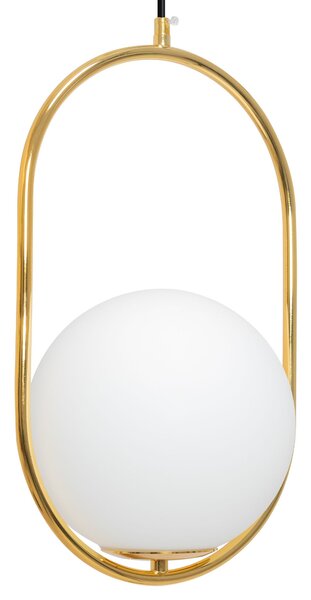 Toolight - Sklenená závesná lampa E27 60W APP473-1CP, biela-zlatá, OSW-00605