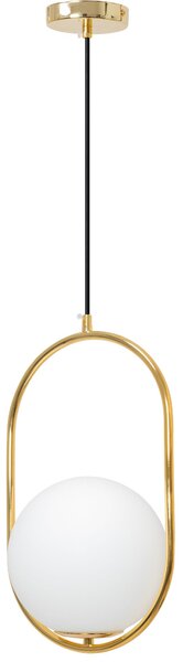Toolight - Sklenená závesná lampa E27 60W APP473-1CP, biela-zlatá, OSW-00605