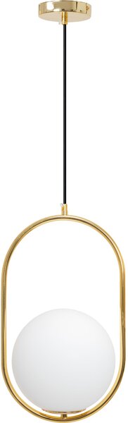 Toolight - Sklenená závesná lampa E27 60W APP473-1CP, biela-zlatá, OSW-00605
