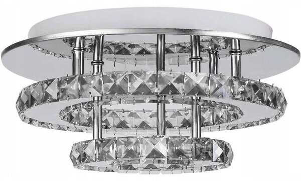 Toolight Toolight, LED krištáľové závesné stropné svietidlo 20W, neutrálna farba, APP412-C, chrómová, OSW-65010