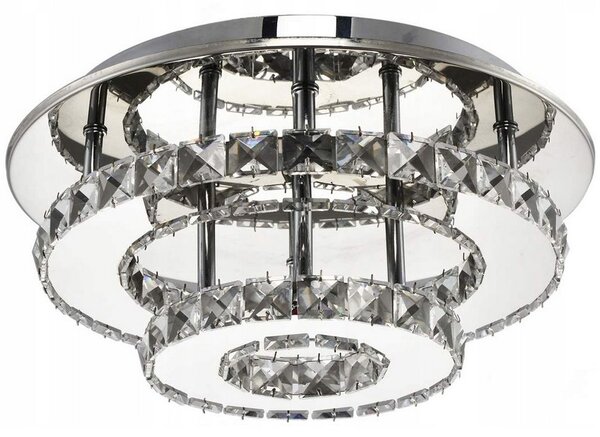 Toolight Toolight, LED krištáľové závesné stropné svietidlo 20W, neutrálna farba, APP412-C, chrómová, OSW-65010