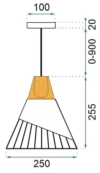 Toolight Toolight, závesná stropná lampa 1xE27 APP226-1CP, biela-hnedá, OSW-00893