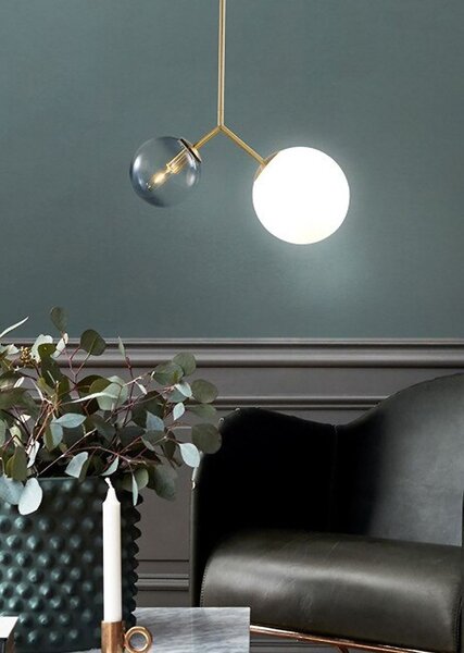 Toolight - stropná sklenená lampa E27 60W APP1013-2CP, zlatá, OSW-09482