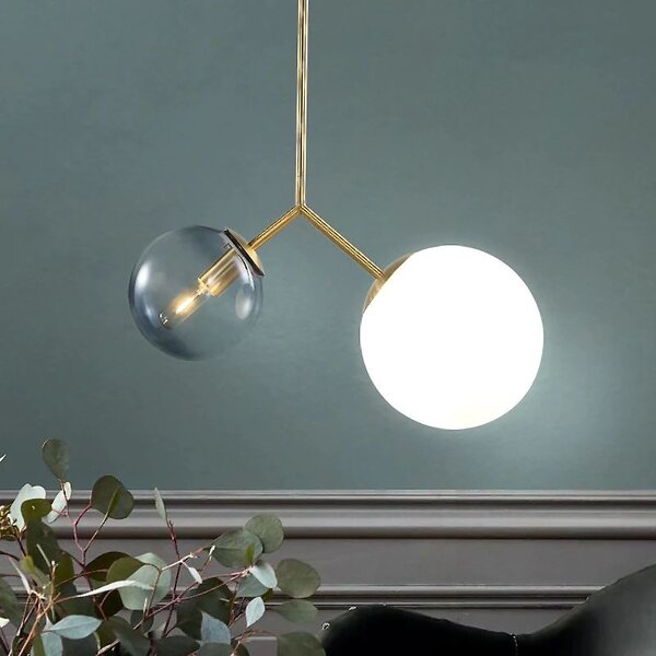 Toolight - stropná sklenená lampa E27 60W APP1013-2CP, zlatá, OSW-09482