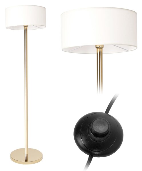 Toolight - Podlahová stojaca lampa E27 APP966-1F, zlatá-biela, OSW-04051