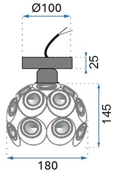 Toolight - Stropná lampa E27 60W APP205-1C, zlatá, OSW-00401