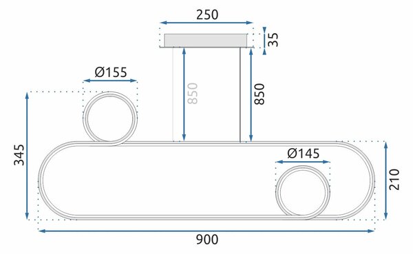 Toolight - LED závesné svietidlo APP809-CP GOLD, zlatá, OSW-09850