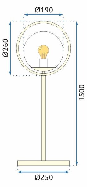 Toolight - Podlahová lampa APP927-1F, zlatá-biela, OSW-07009