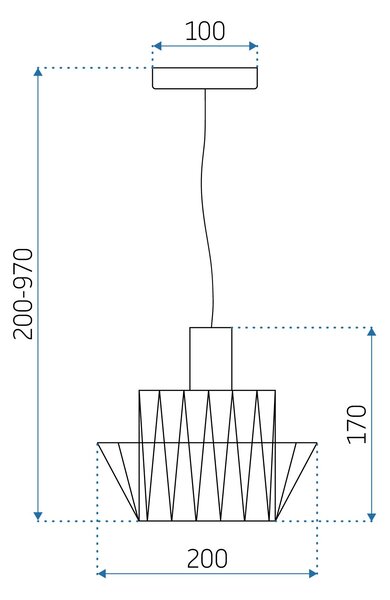 Toolight - Závesné svietidlo 36cm E27 60W APP941-1CP, čierna, OSW-05663