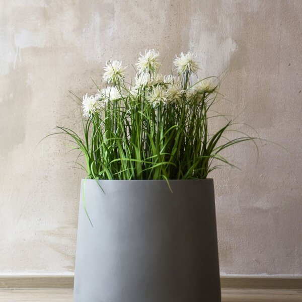 Kvetináč CONSTI, sklolaminát, výška 50 cm, betón-dizajn, šedý