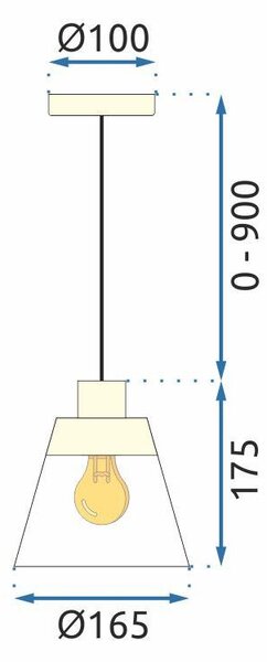 Toolight - Stropné svietidlo E27 60W APP895-1CP, zlatá, OSW-07022