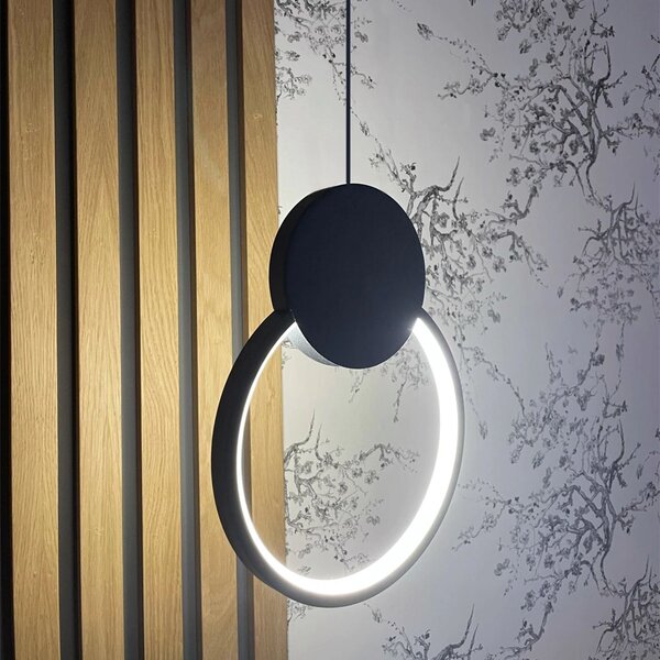 Toolight - LED závesné stropné kruhové svietidlo APP852-CP, čierna, OSW-07021