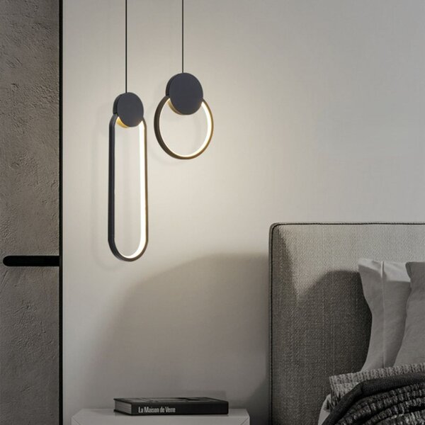 Toolight - LED závesné stropné kruhové svietidlo APP851-CP, čierna, OSW-07020