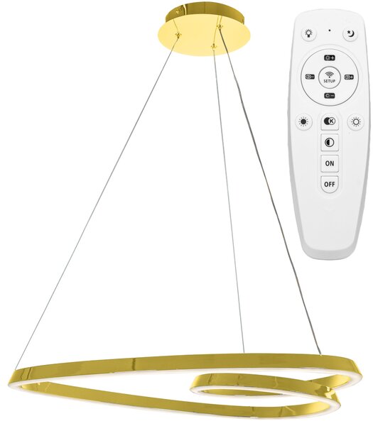 Toolight - LED stropné svietidlo APP7797-cp + diaľkové ovládanie, zlatá, OSW-09881