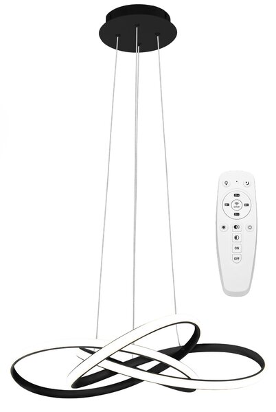 Toolight - LED závesné svietidlo APP814-CP + diaľkové ovládanie, čierna, OSW-04025