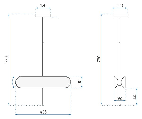Toolight - LED závesné svietidlo APP832-CP, zlatá, OSW-01049
