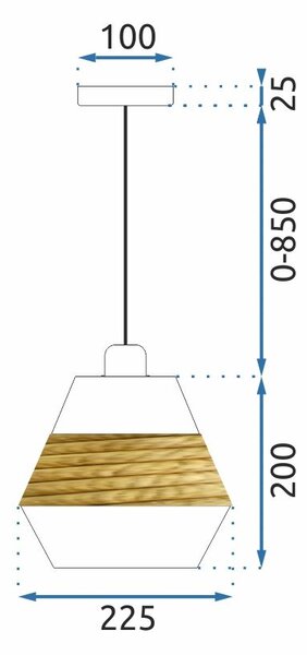 Toolight - Stropné svietidlo E27 60W APP989-1CP, hnedá-čierna, OSW-01047