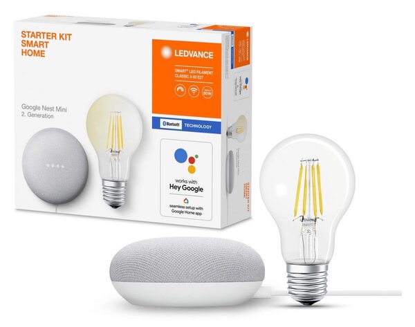 Ledvance Ledvance - Inteligentný reproduktor Google Nest Mini Wi-Fi + LED Žiarovka E27 P227159 + záruka 3 roky zadarmo