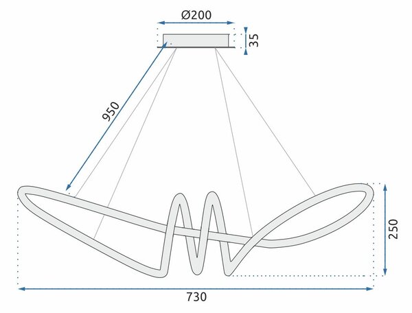 Toolight - LED závesné svietidlo APP824-CP + diaľkové ovládanie, zlatá, OSW-06662