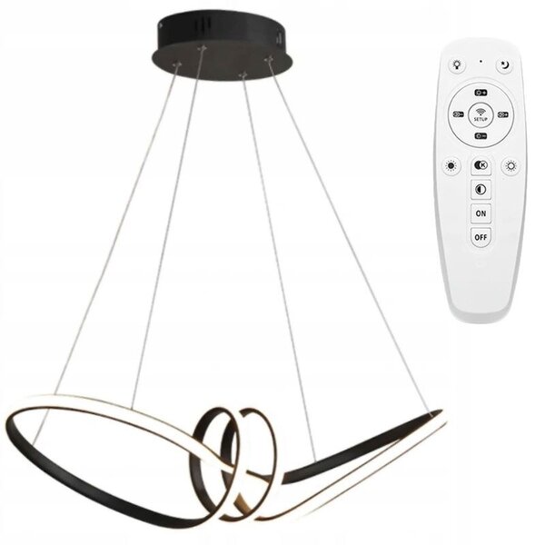 Toolight - LED závesná lampa APP823-CP + diaľkové ovládanie, čierna, OSW-06661