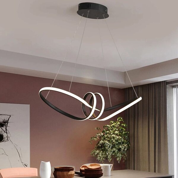Toolight - LED závesná lampa APP823-CP + diaľkové ovládanie, čierna, OSW-06661