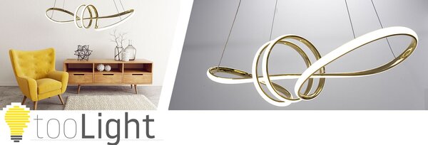 Toolight - LED závesné svietidlo APP824-CP + diaľkové ovládanie, zlatá, OSW-06662
